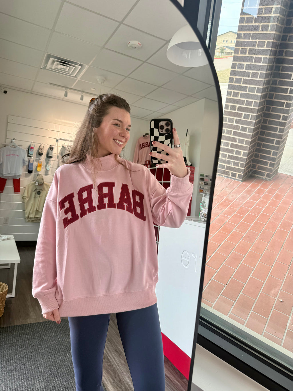 Pink and Red Mockneck Barre