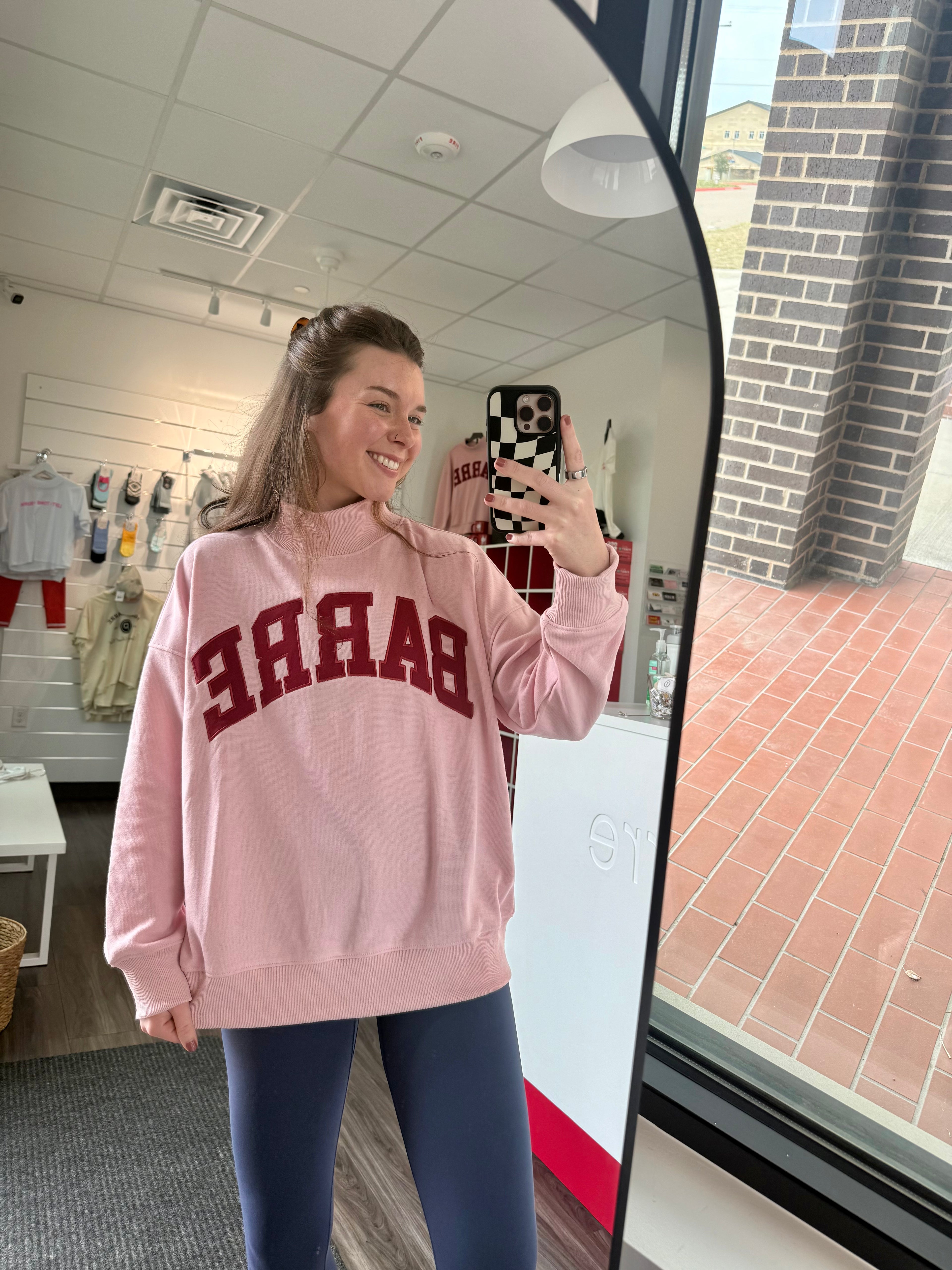 Pink and Red Mockneck Barre